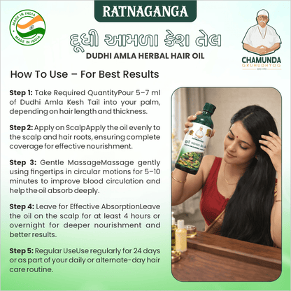 Ratnaganga Dudhi Amla Kesh Tailam - Chamunda Gruh Udhyog